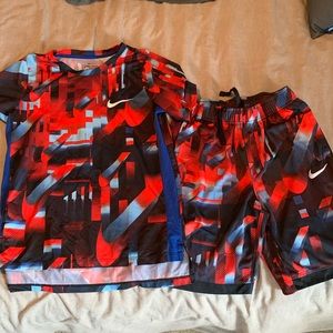 Nike YL drifit top and shorts